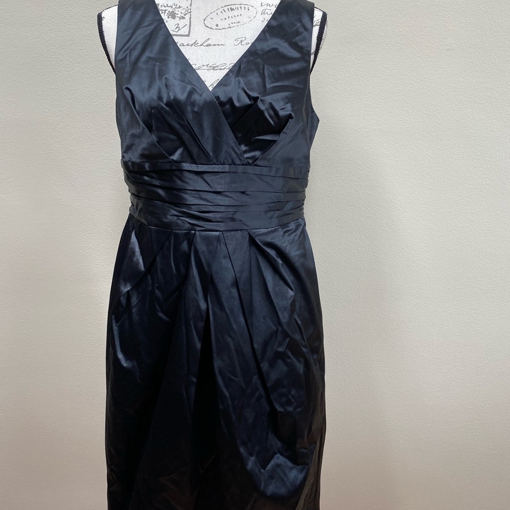 Merona Black Satin Sleeveless Cocktail Dress